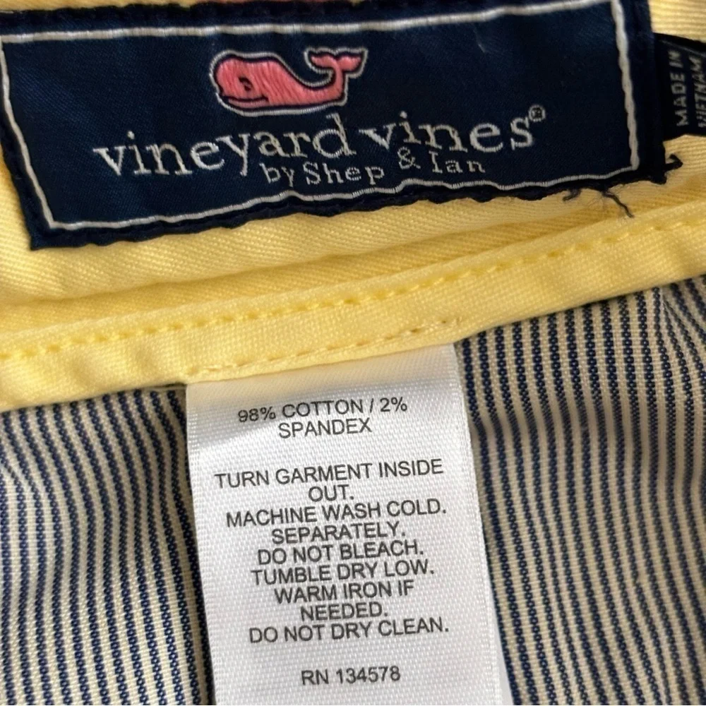 Vineyard Vines Men’s Slim Straight Stretch Breaker Pants Lemon Drop 30x32 New
